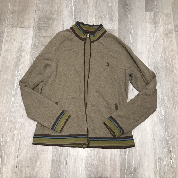 Original Penguin Color Block Track Jacket with Striped Trim - Picture 1 of 4